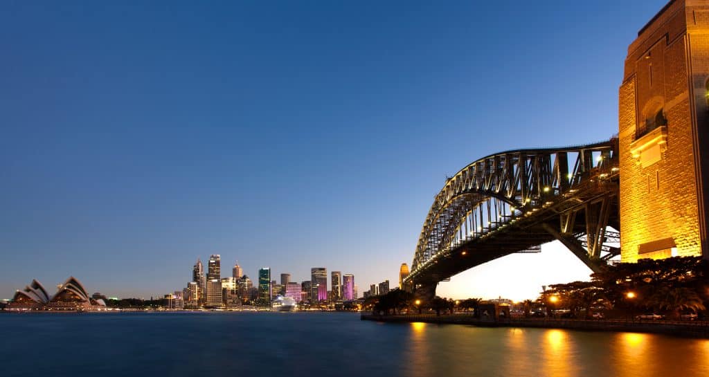 sydney harbour at dusk 2021 08 26 16 38 30 utc
